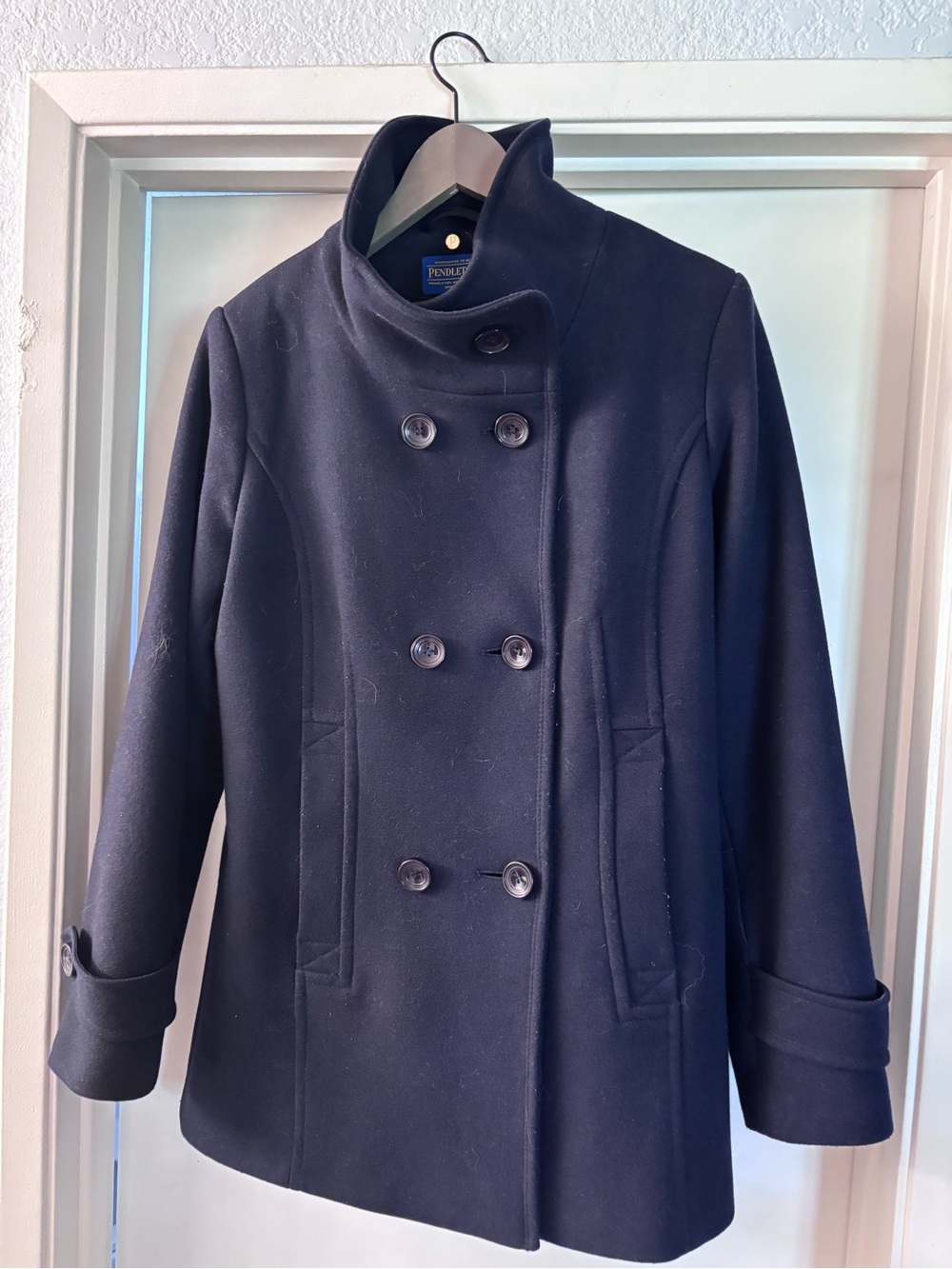 Pendleton Women’s Wool Coat-Large, Navy